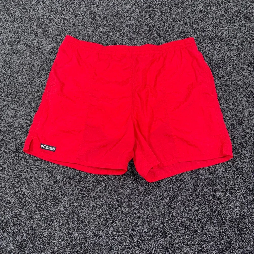Columbia Mens Red Nylon Mesh Lined Athletic Board Shorts Size L(36) 5in Inseam